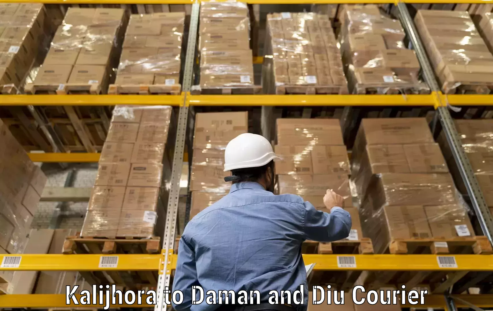 Fast parcel dispatch Kalijhora to Daman and Diu