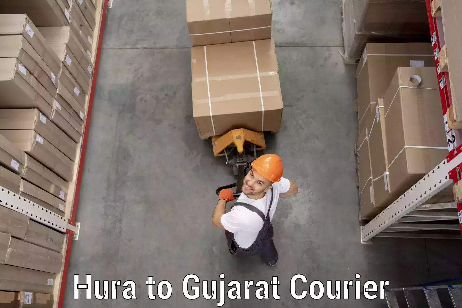 Dynamic parcel delivery Hura to Mahesana