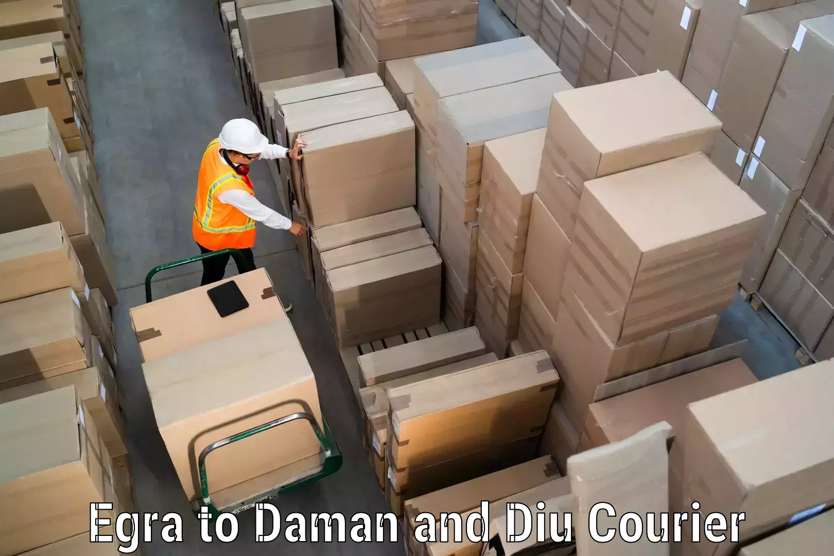 Parcel delivery automation Egra to Daman and Diu