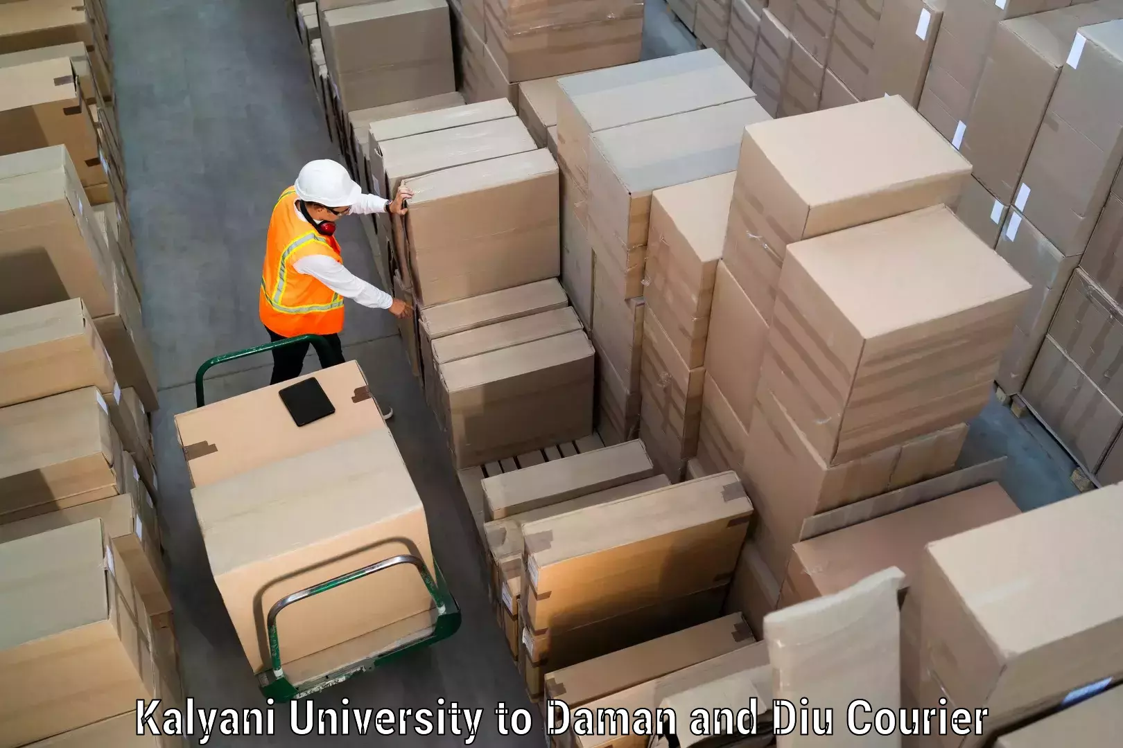 Seamless shipping service Kalyani University to Daman and Diu
