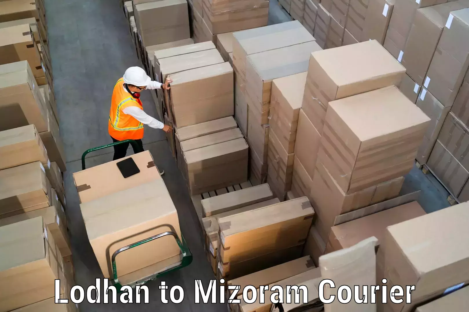 Express package services Lodhan to Mizoram