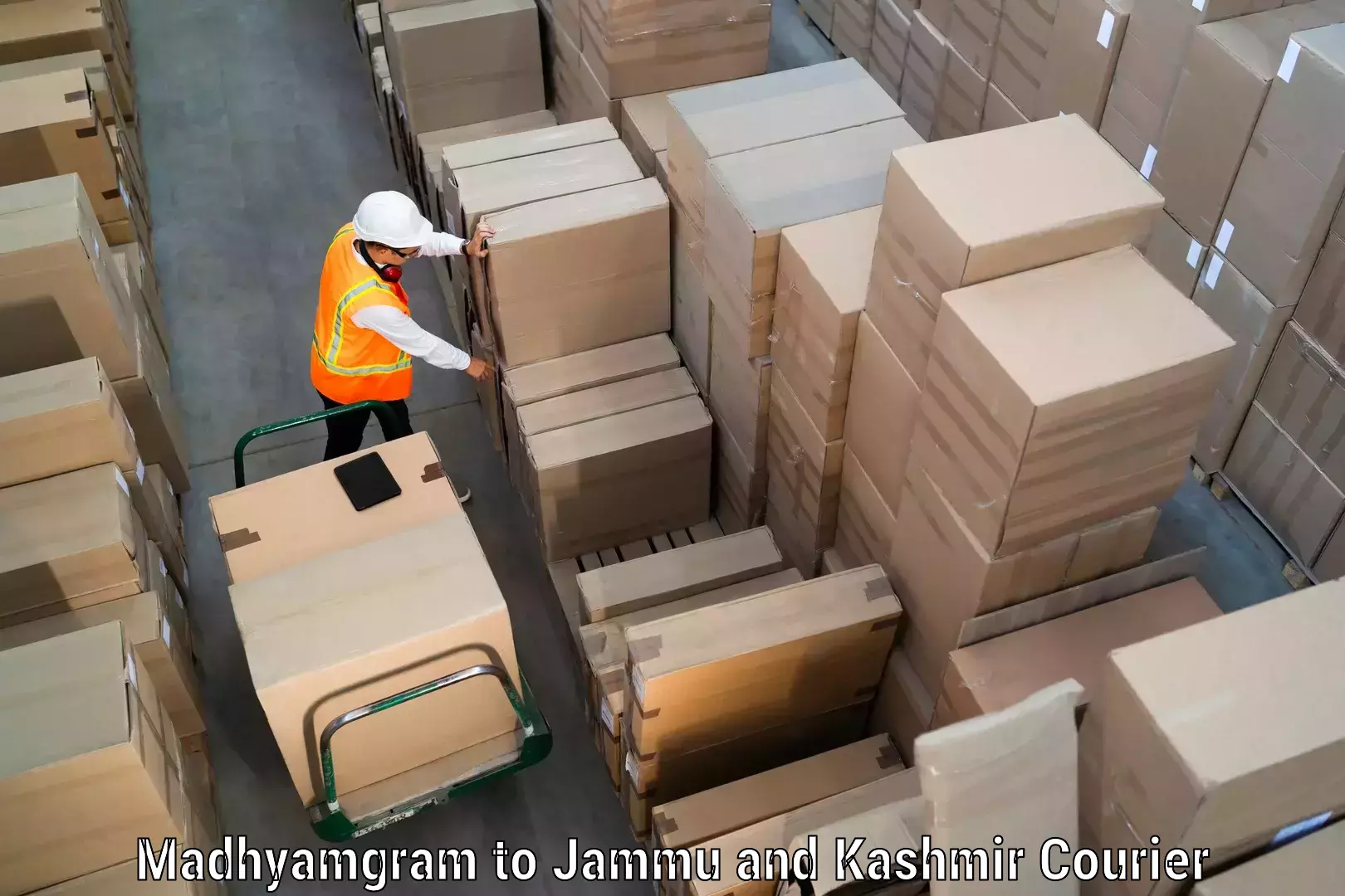 Express courier facilities Madhyamgram to Jammu and Kashmir
