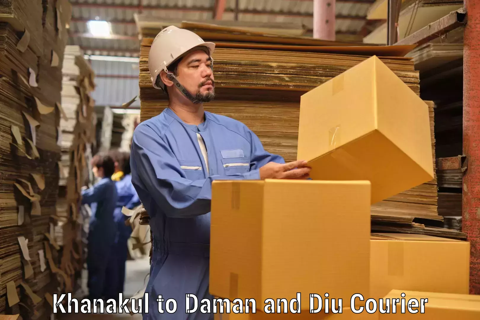 Automated parcel services Khanakul to Daman and Diu