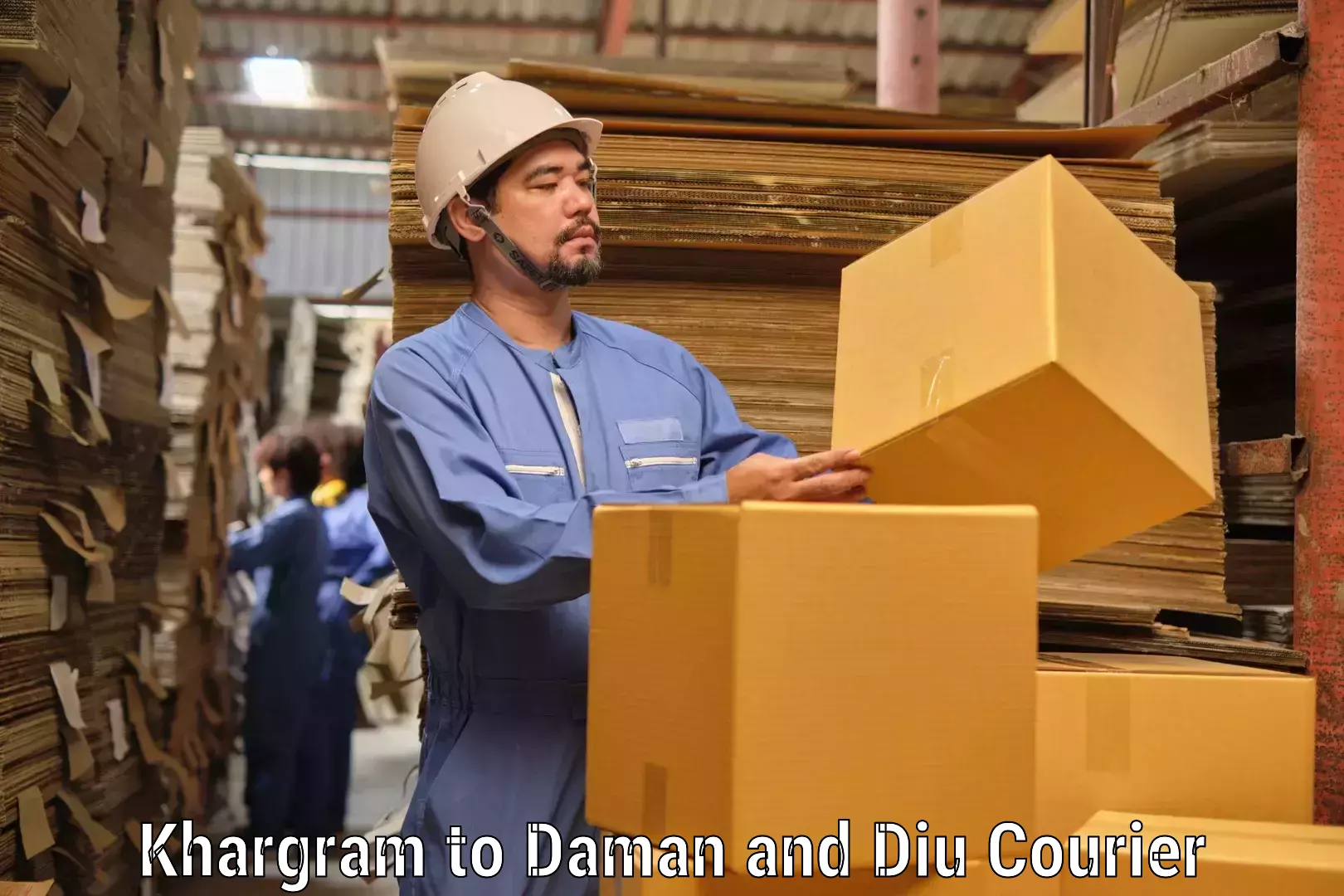 High-priority parcel service Khargram to Diu