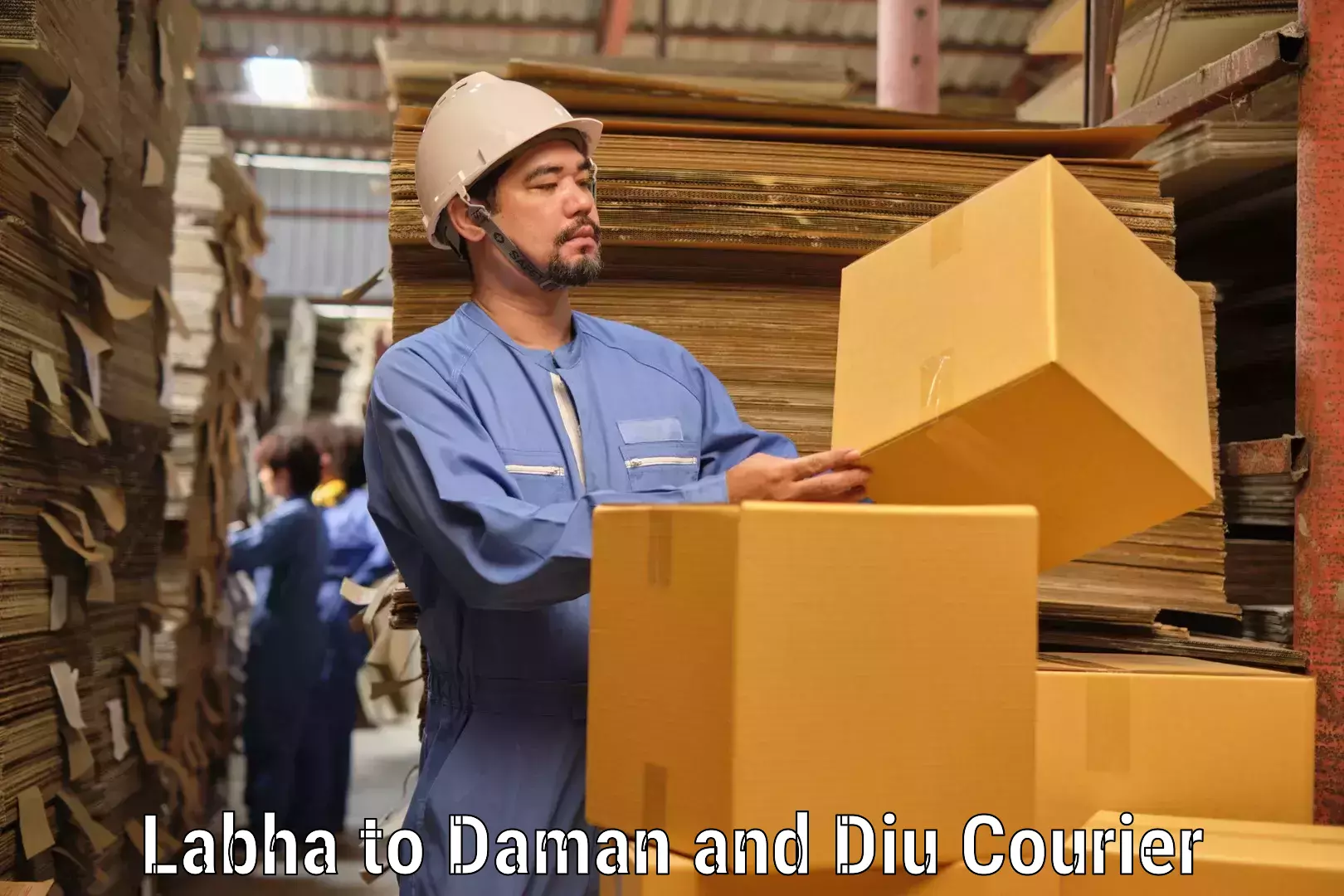 Efficient courier operations Labha to Diu