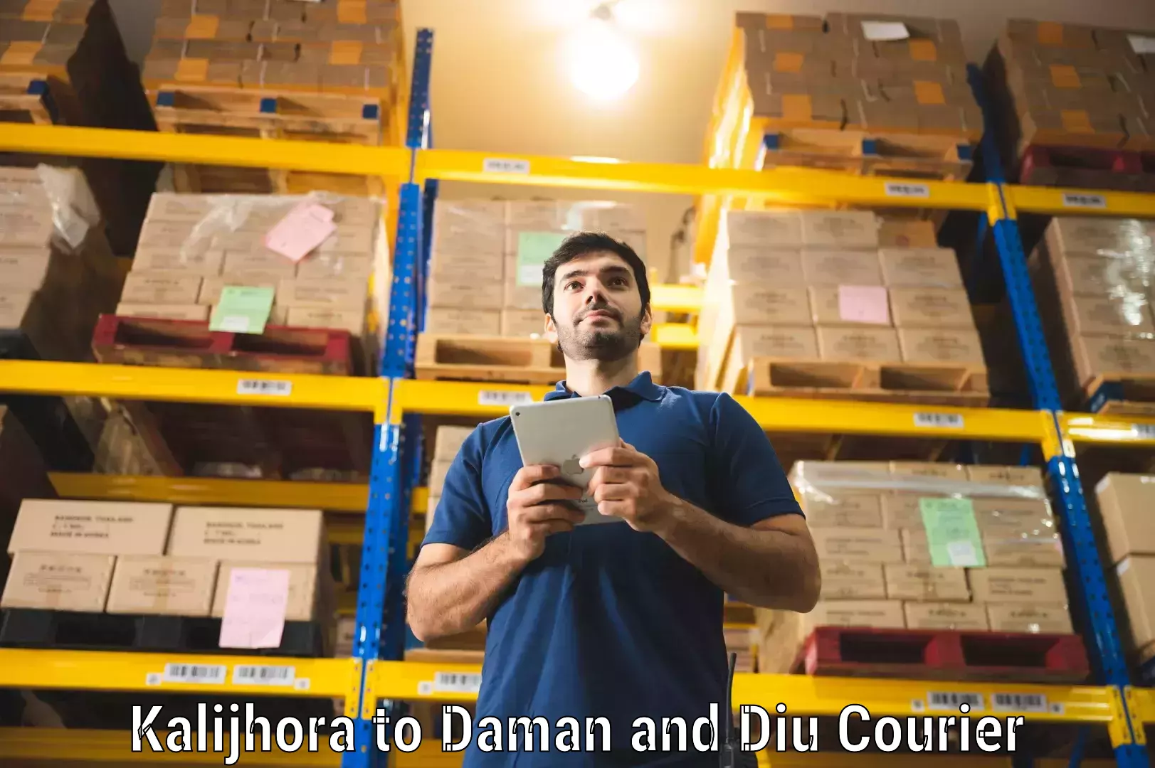 Efficient parcel delivery Kalijhora to Daman and Diu