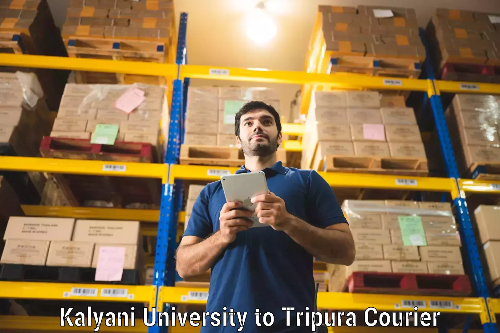 Custom courier packaging Kalyani University to Tripura