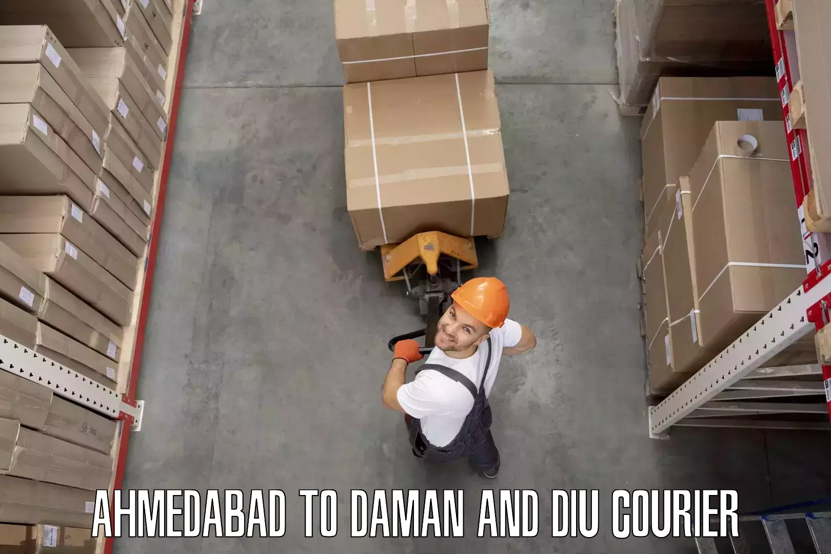 Easy furniture transport Ahmedabad to Daman and Diu