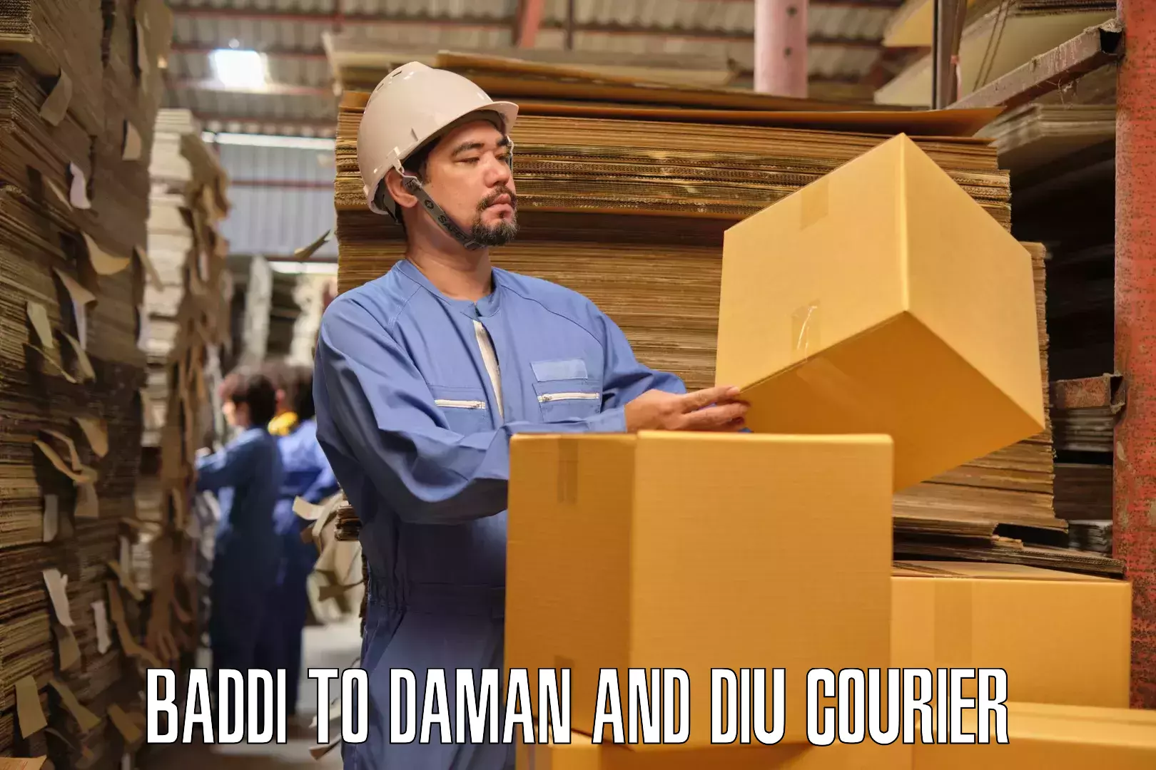 Efficient household relocation Baddi to Daman and Diu