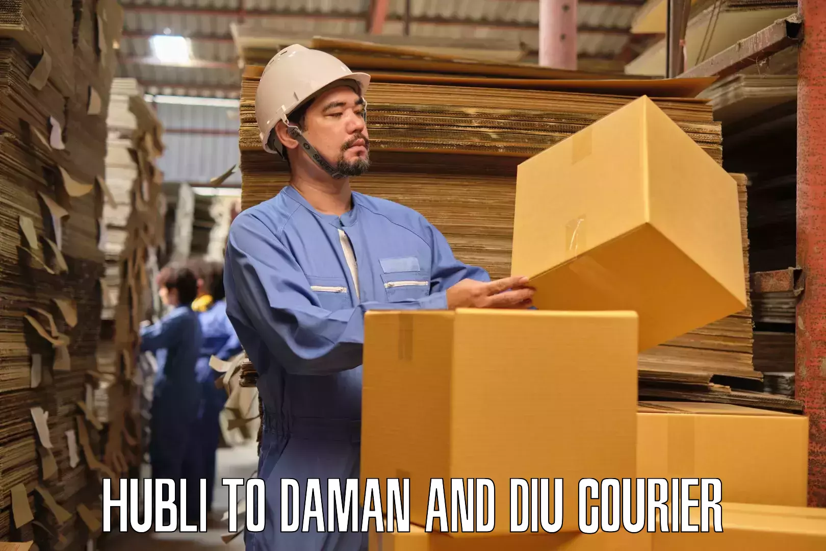 Furniture transport and logistics Hubli to Daman and Diu