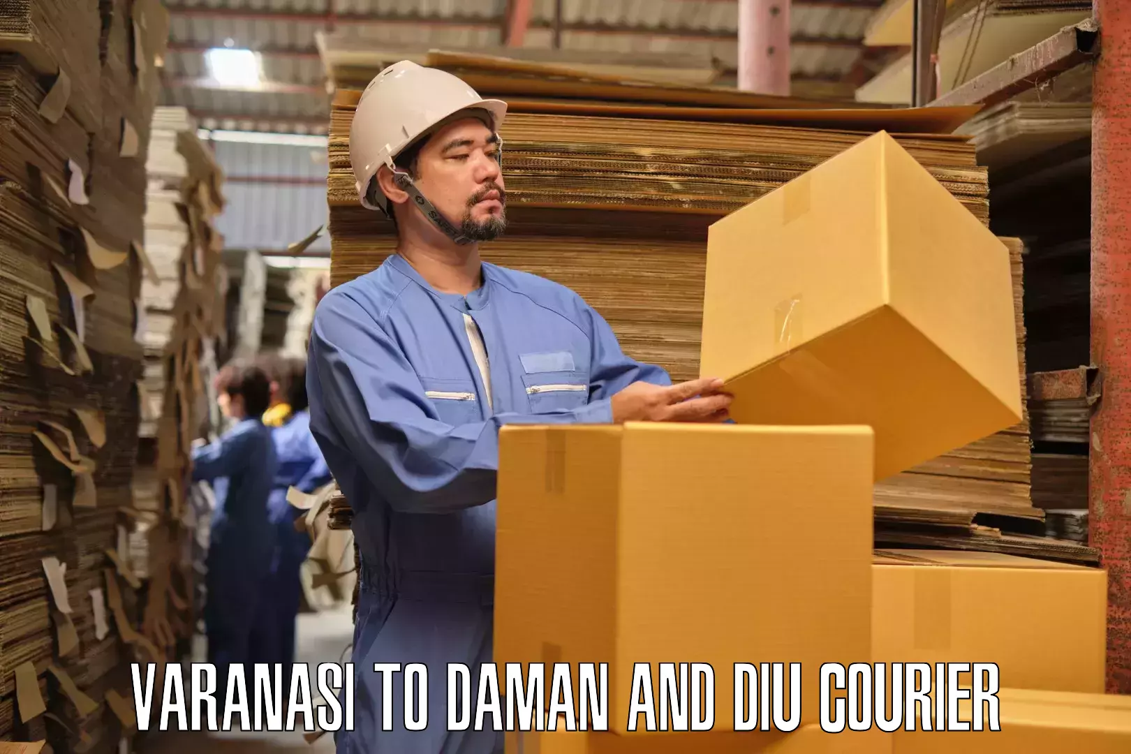 Advanced household moving services Varanasi to Diu