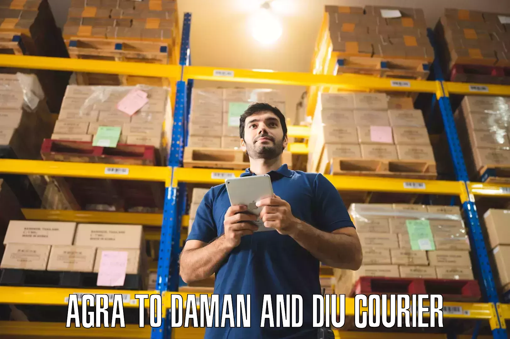 Door-to-door relocation services Agra to Daman and Diu