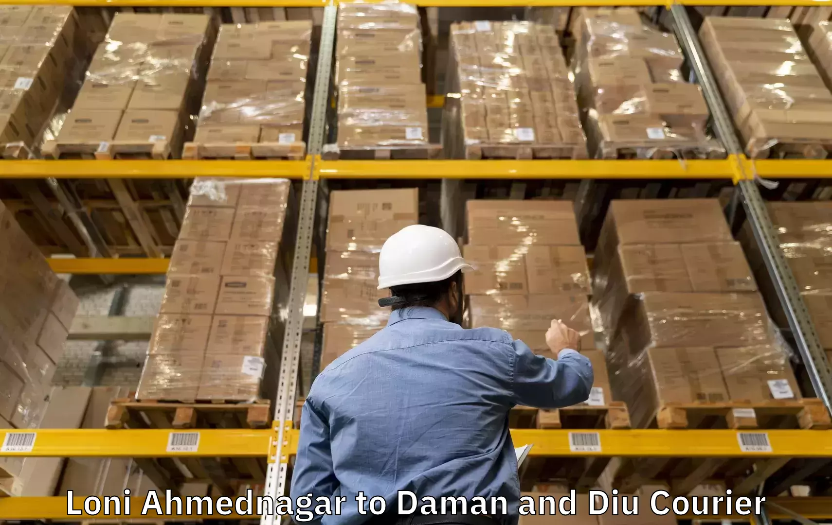 Luggage shipment strategy Loni Ahmednagar to Daman and Diu