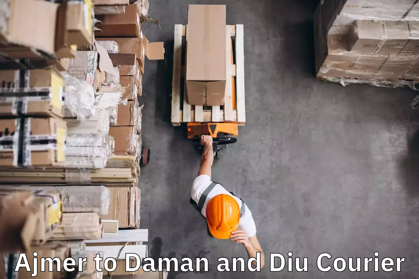 Baggage delivery technology Ajmer to Daman and Diu
