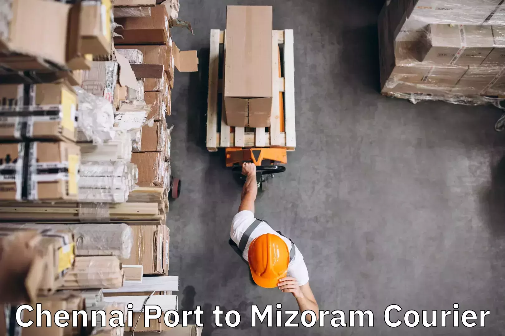 Doorstep luggage collection Chennai Port to Mizoram University Aizawl