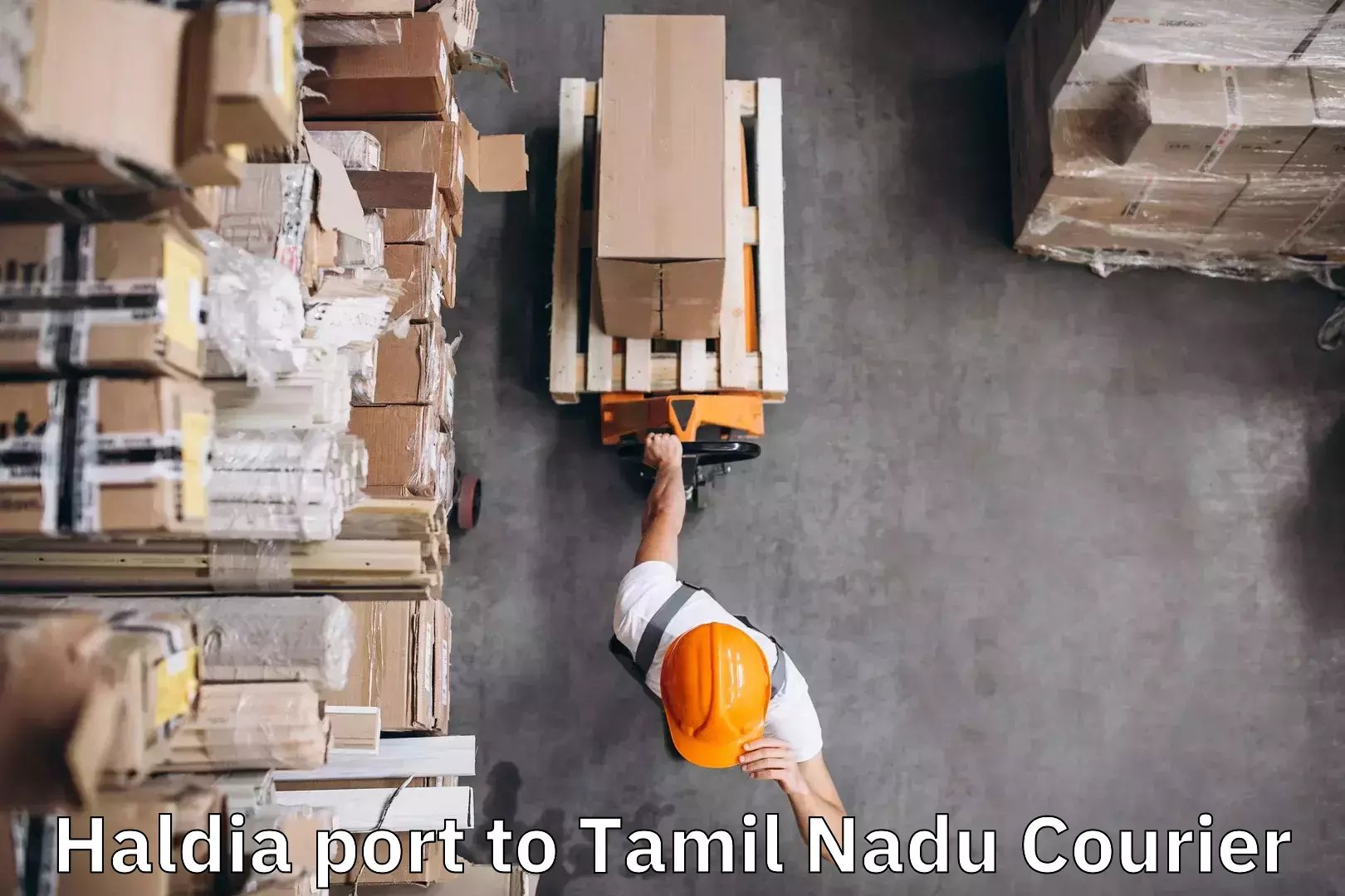 Door to door luggage delivery in Haldia port to Tamil Nadu