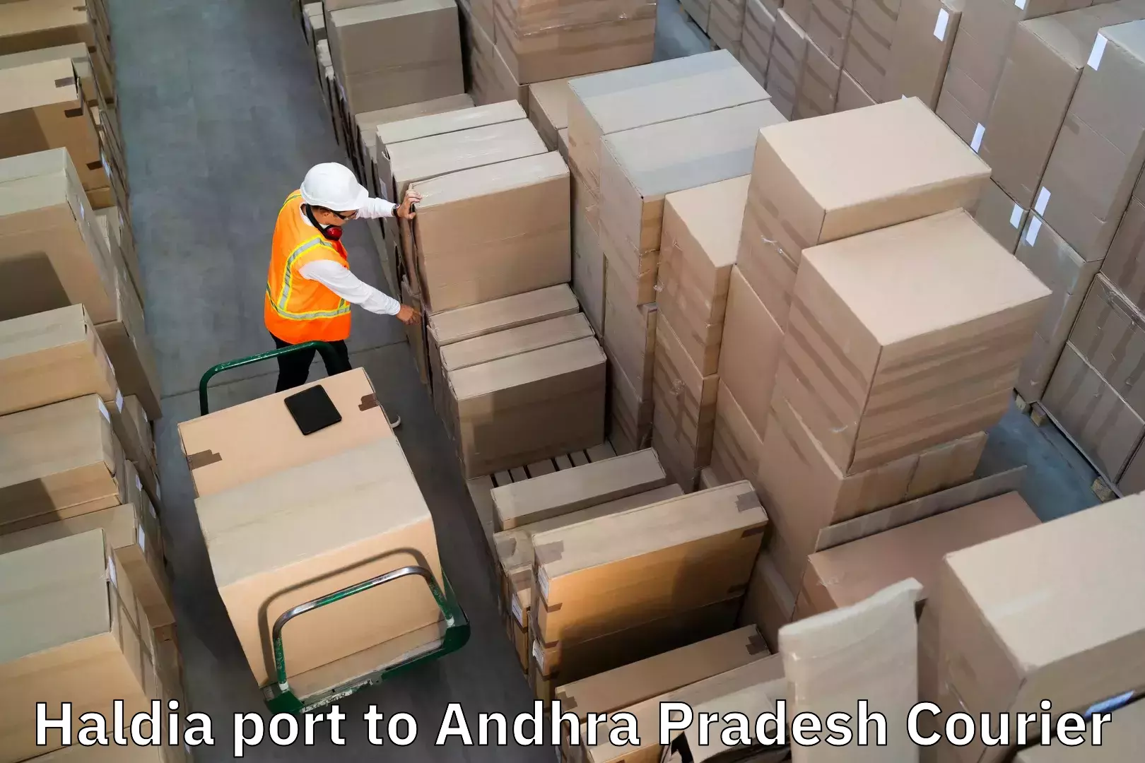 Baggage transport estimate in Haldia port to Andhra Pradesh