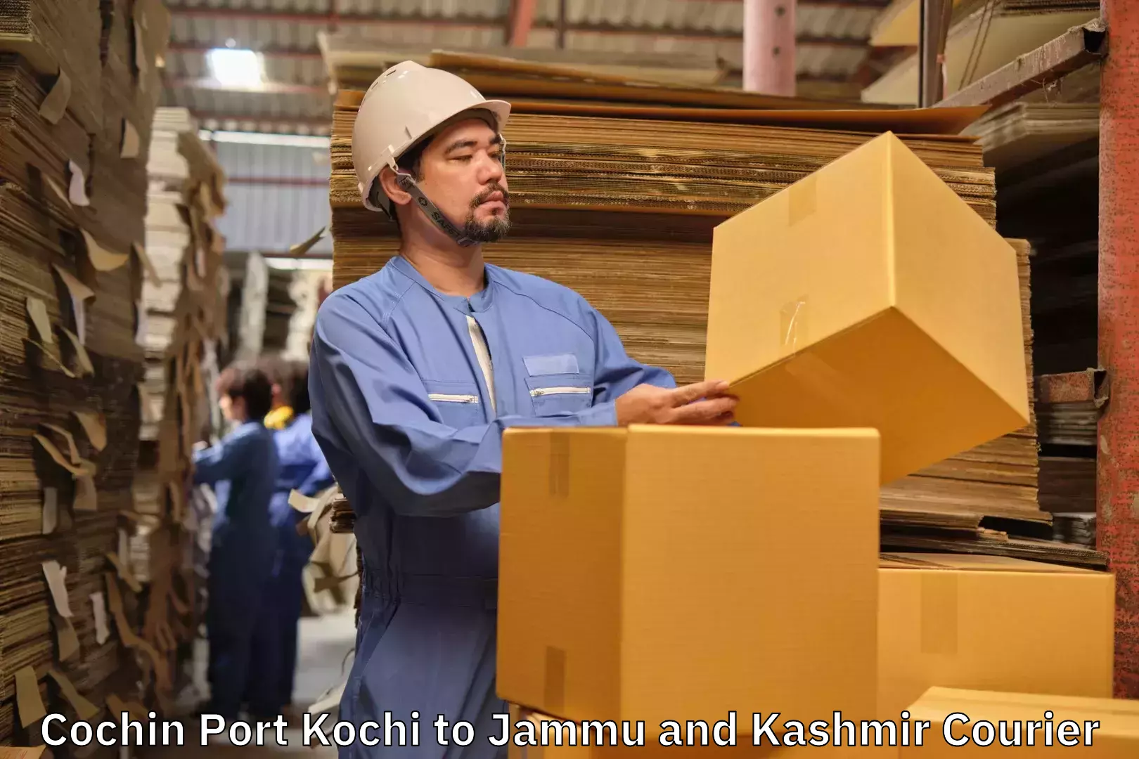 Overnight baggage shipping Cochin Port Kochi to University of Kashmir Srinagar
