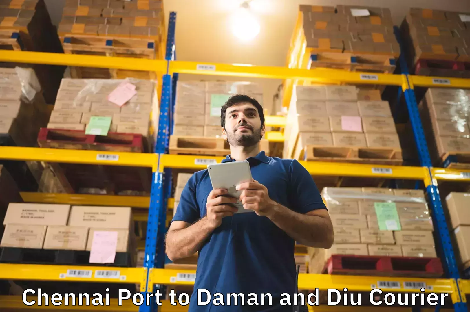 Instant baggage transport quote Chennai Port to Daman and Diu