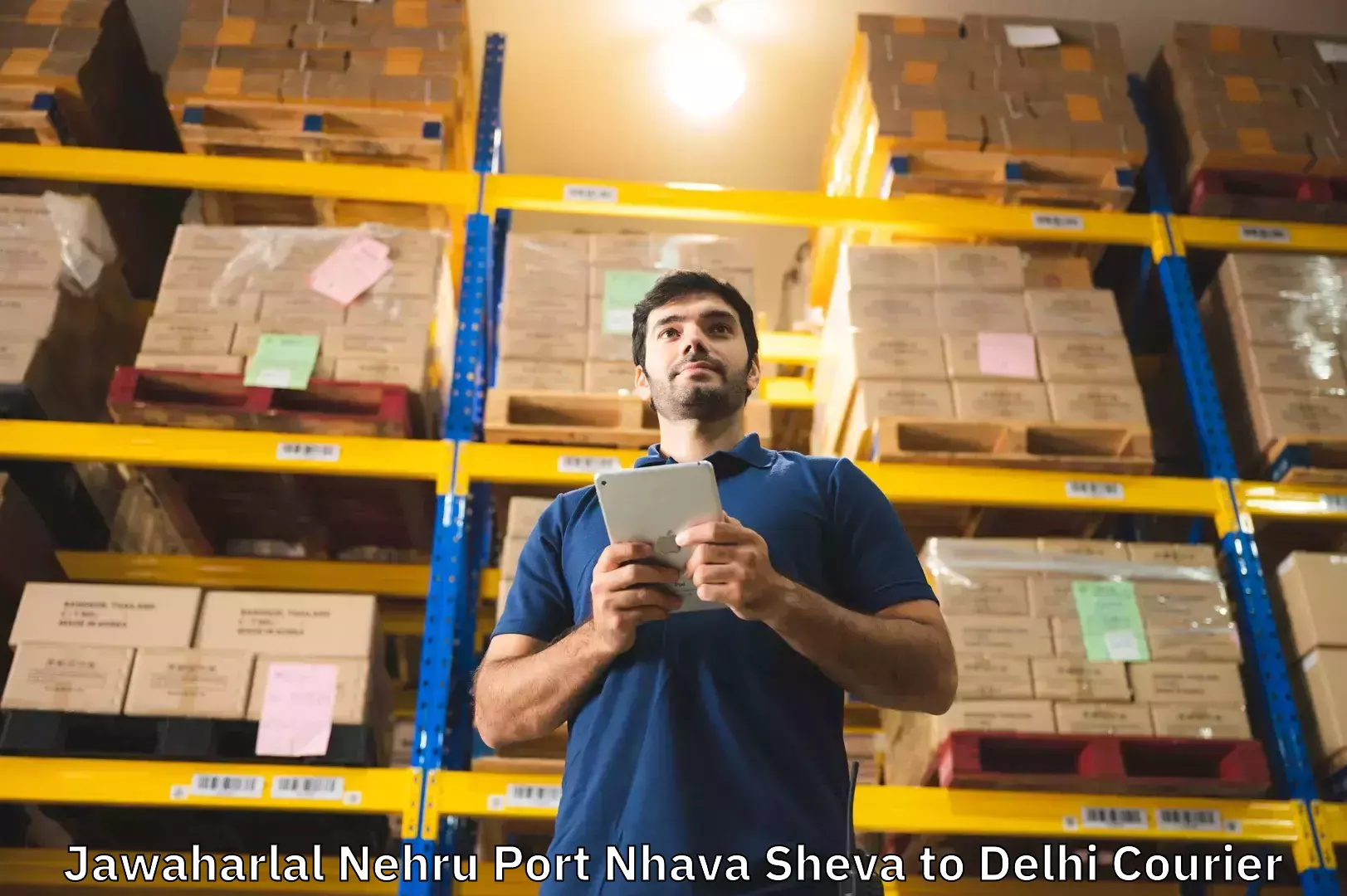 Personalized luggage shipping Jawaharlal Nehru Port Nhava Sheva to University of Delhi
