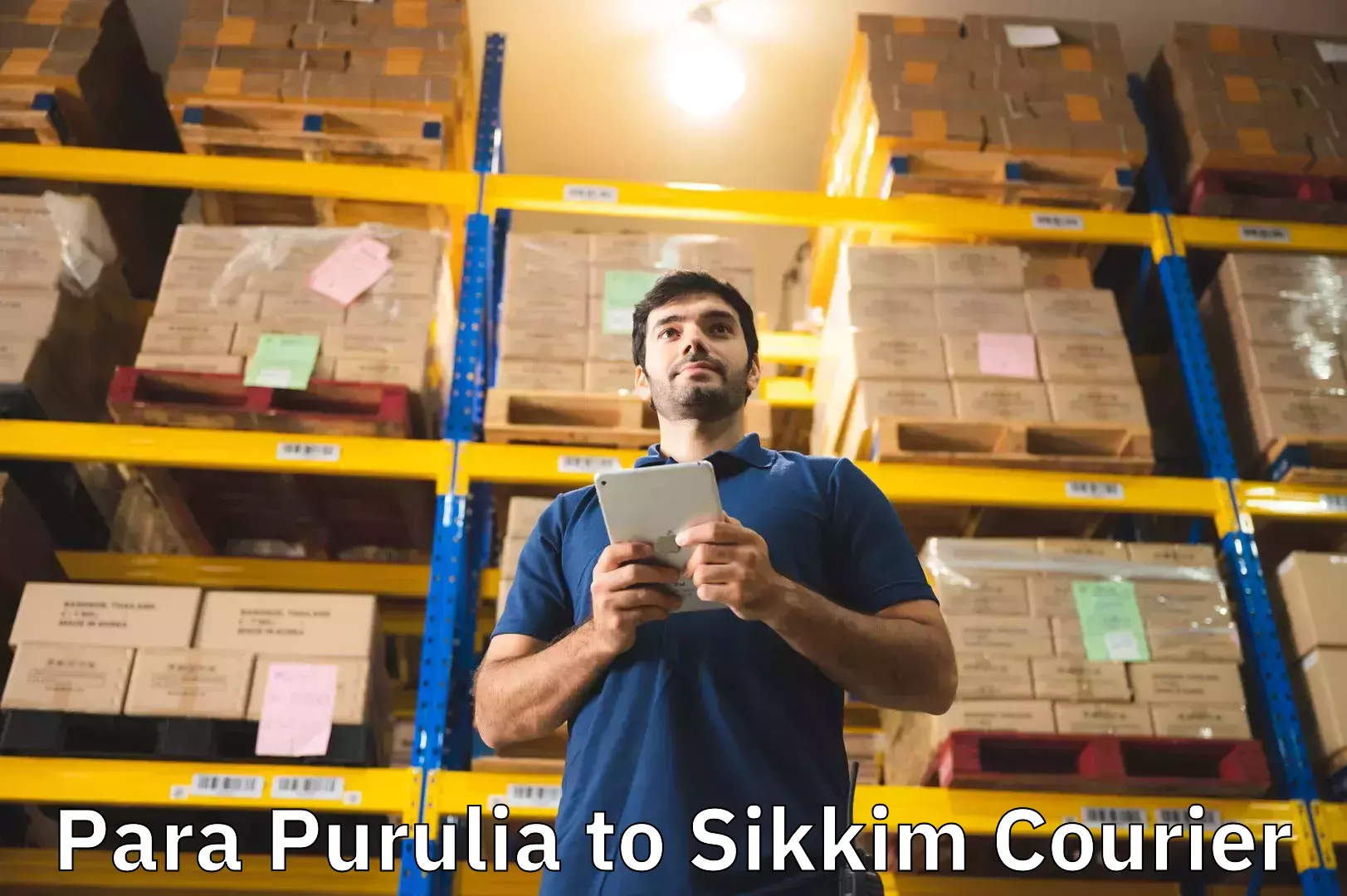 Baggage delivery scheduling Para Purulia to West Sikkim