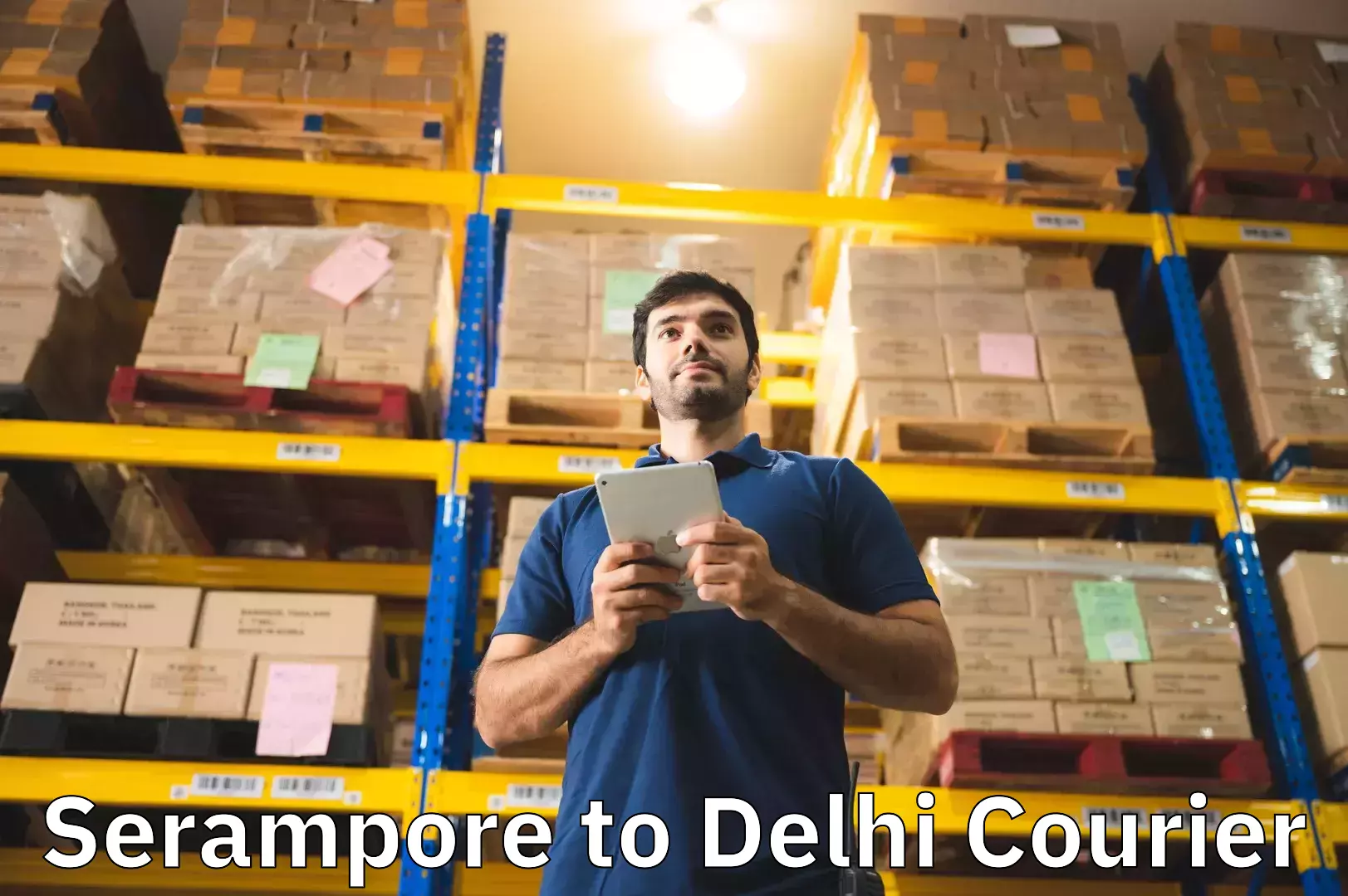 Direct baggage courier Serampore to University of Delhi
