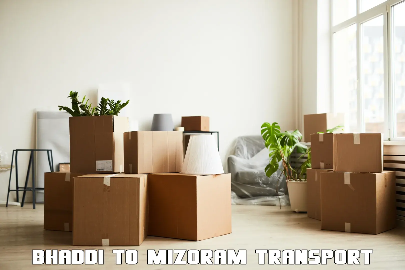 Container transportation services Bhaddi to Mizoram