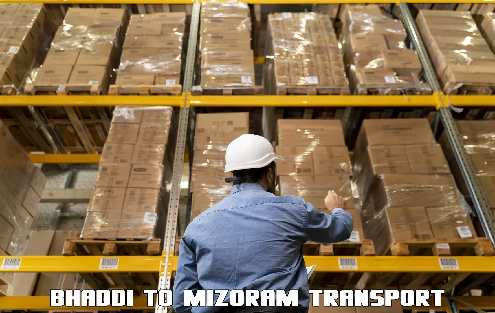 Container transport service Bhaddi to Mizoram