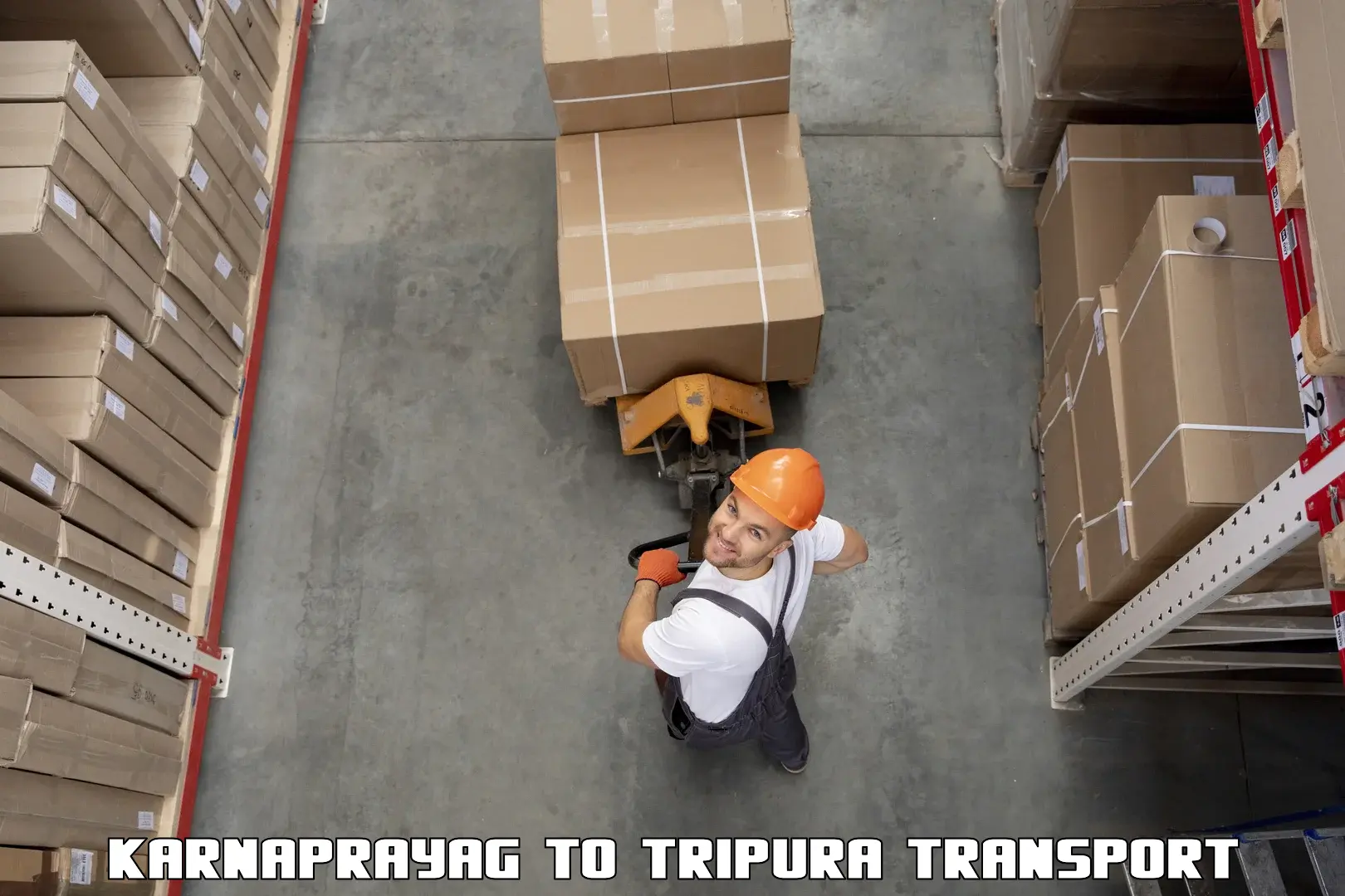 Parcel transport services Karnaprayag to Teliamura