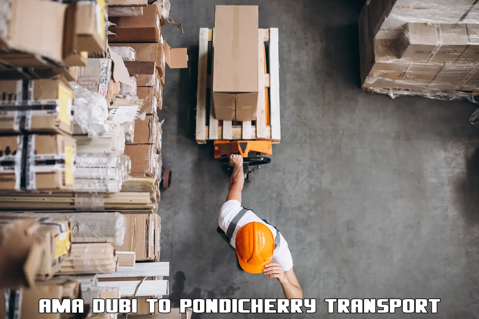 Container transportation services Ama Dubi to Pondicherry University