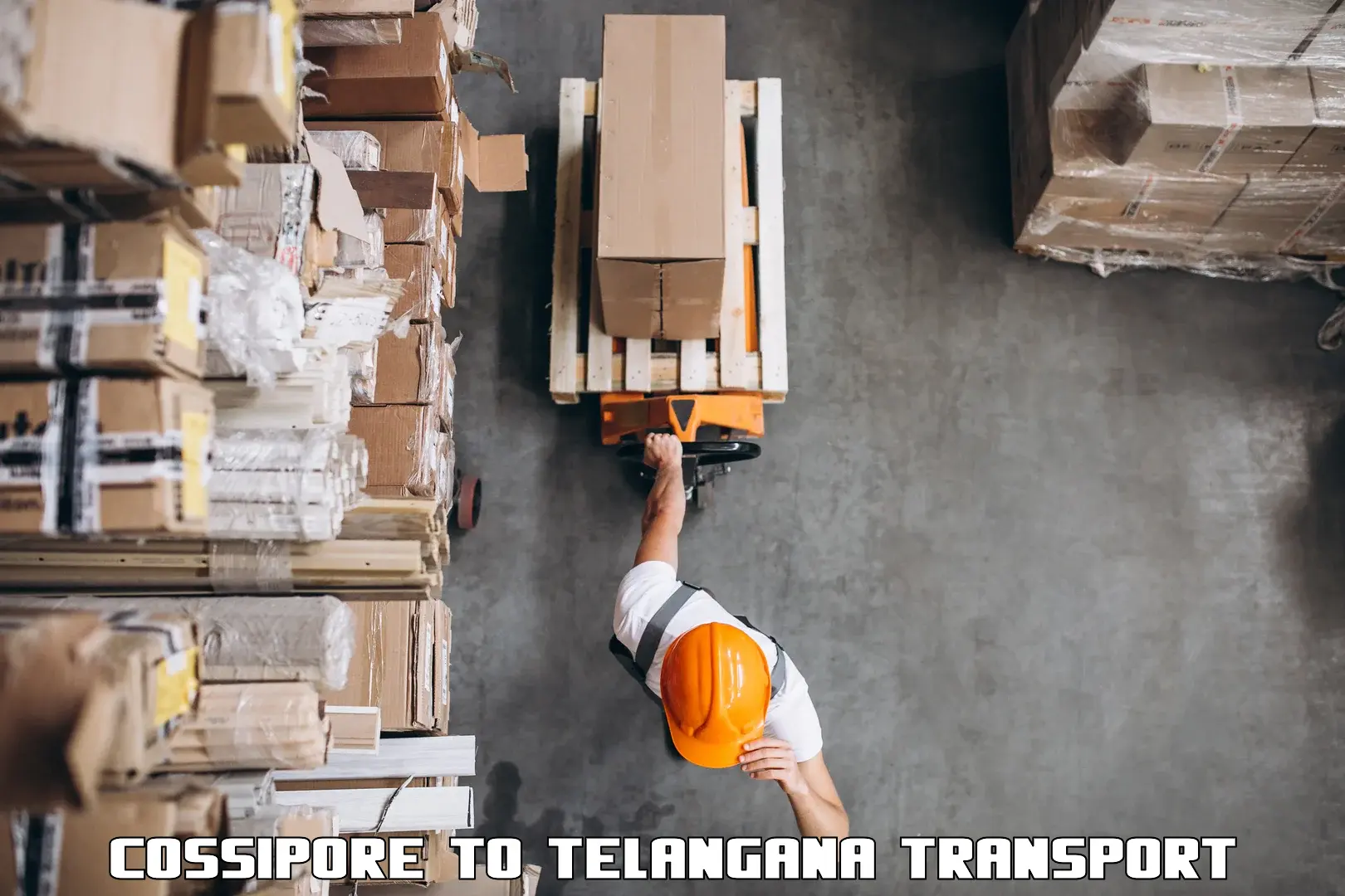 Interstate goods transport Cossipore to Telangana