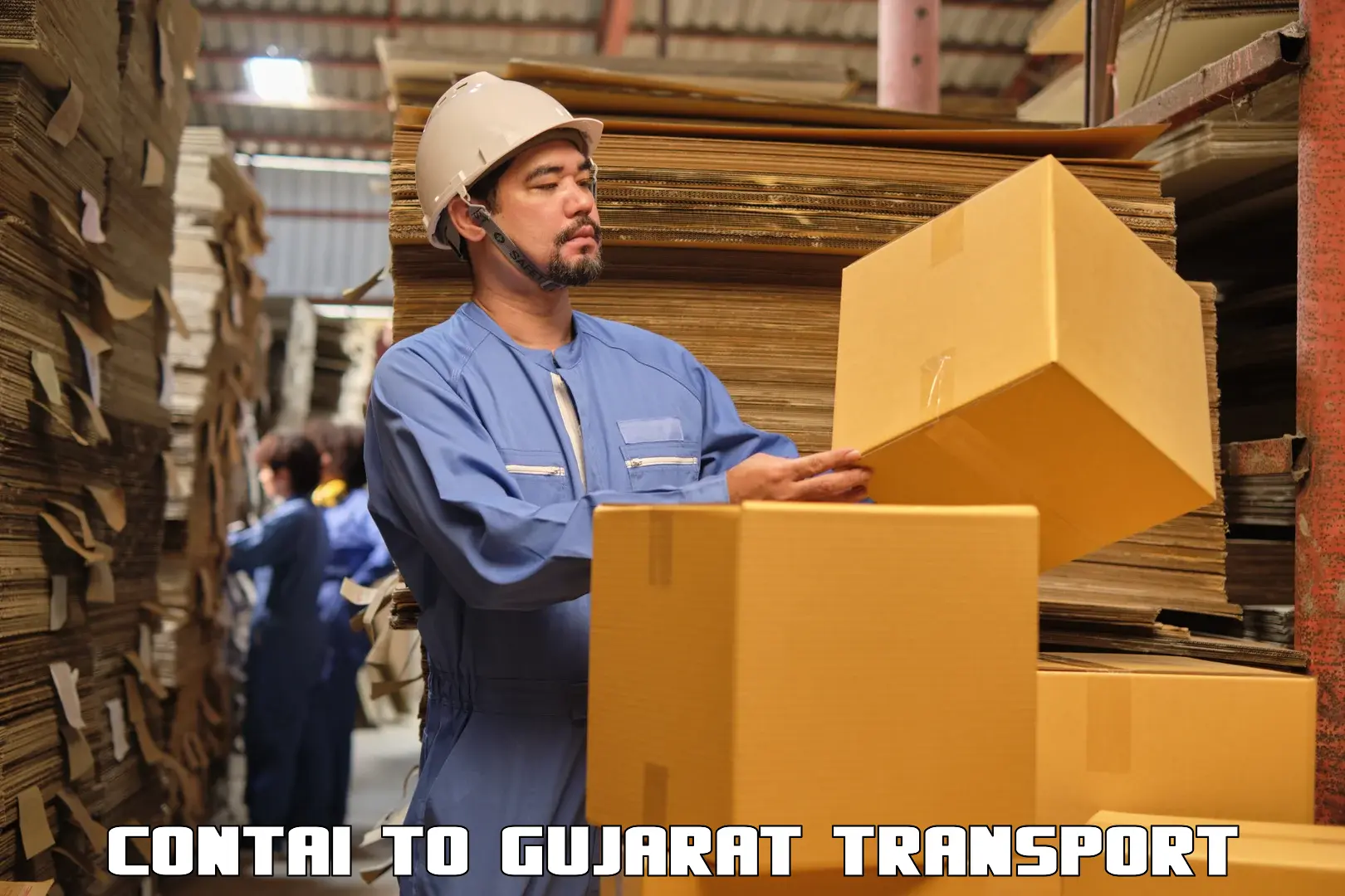 Two wheeler parcel service Contai to Gujarat