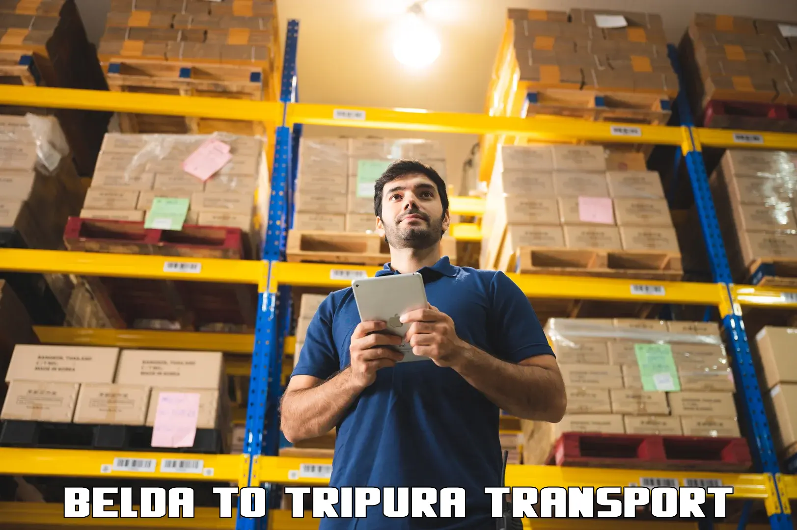Domestic goods transportation services Belda to Teliamura