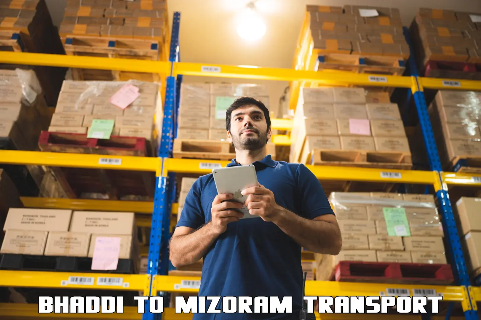 India truck logistics services Bhaddi to Mizoram