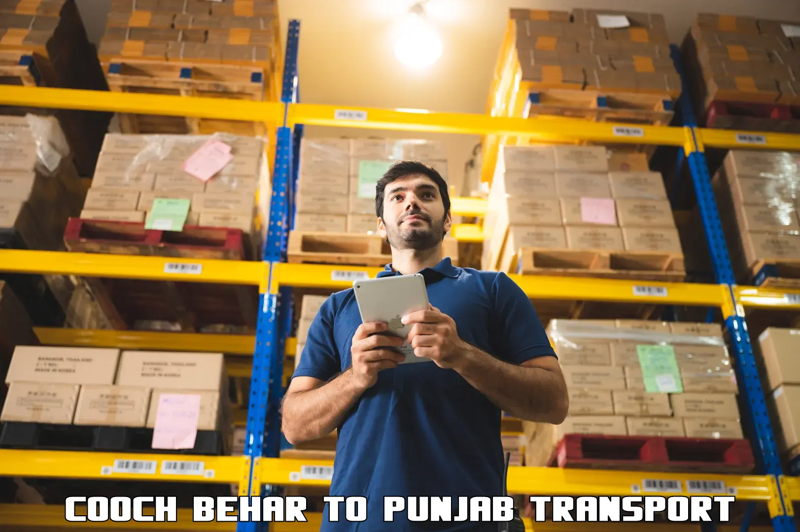 Pick up transport service Cooch Behar to Central University of Punjab Bathinda