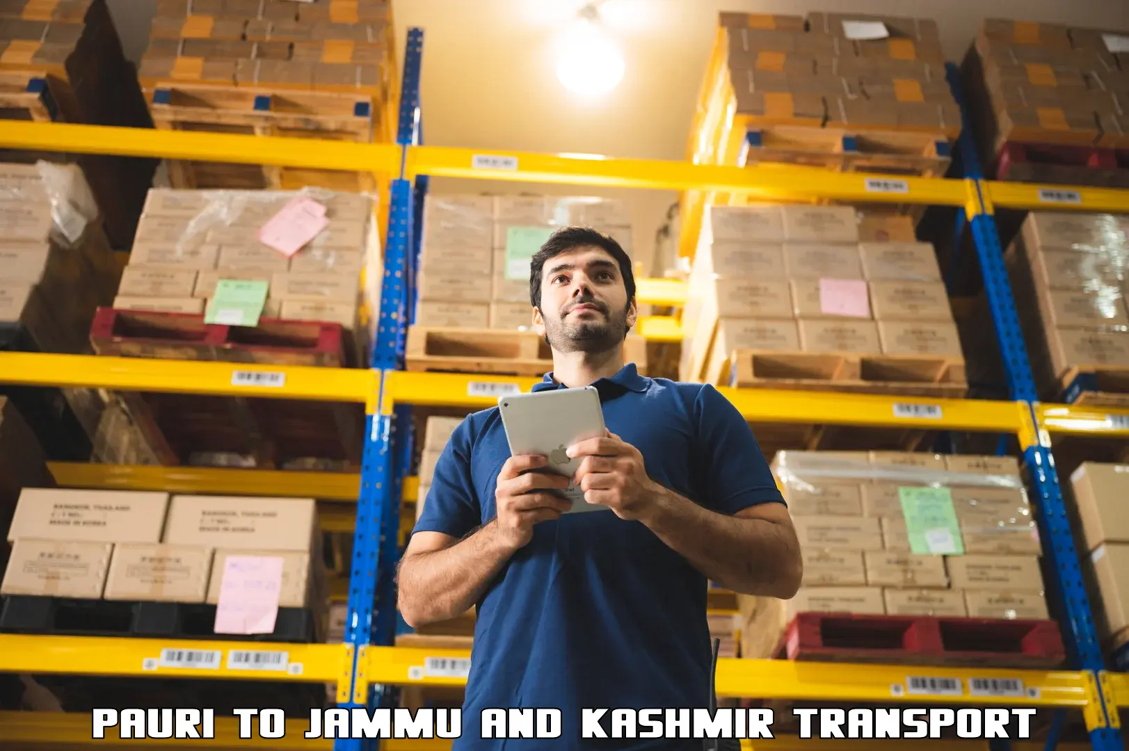 Daily parcel service transport Pauri to Jammu and Kashmir